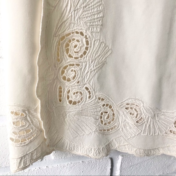 Embroidered ivory high waist rayon maxi wrap skirt - Picture 9 of 13